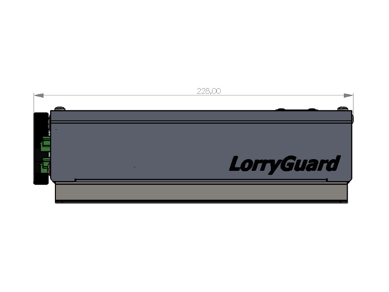 side view of LorryGuard with dimensions